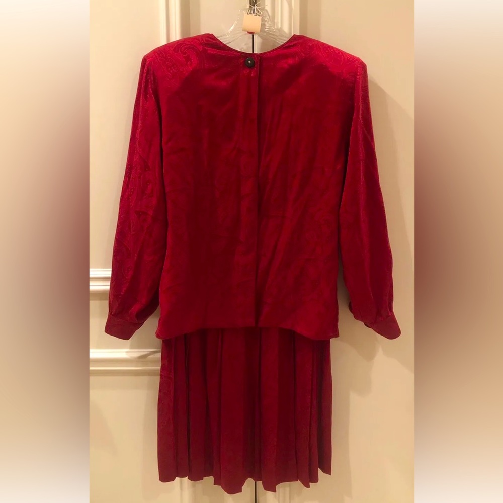 Gloria Sachs Vintage Silk Skirt & Blouse Set Size 6